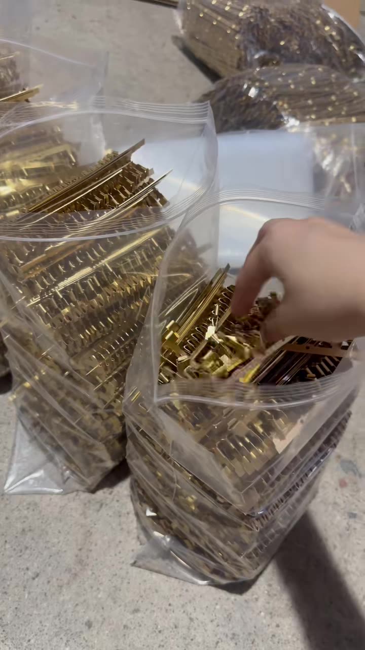 Packed brass parts ready for export
